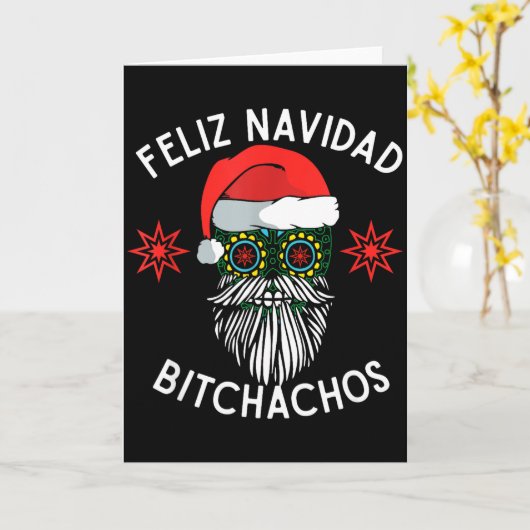 Feliz Navidad Achos Funny Spanish Merry Christmas Karte (Gelbe Blume)