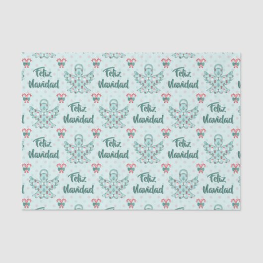 Feliz Navidad Angel Cutout Seidenpapier (Vorderseite)