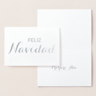 Feliz Navidad Año Spanisch Elegantes Skript Weihna Folienkarte