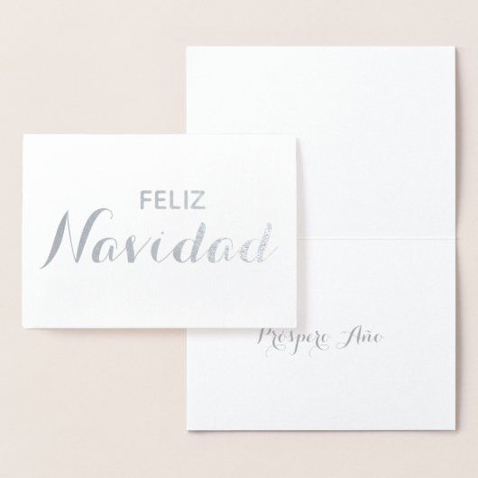 Feliz Navidad Año Spanisch Elegantes Skript Weihna Folienkarte (Anzeige)