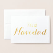 Feliz Navidad Año Spanische Weihnachtszeit Elegant Folienkarte (Vorderseite mit Umschlag)