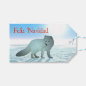 Feliz Navidad - Arctic Fox Geschenkanhänger (Vorderseite (Horizontal))