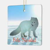 Feliz Navidad - Arctic Fox Keramikornament (Links)