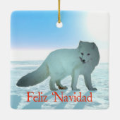 Feliz Navidad - Arctic Fox Keramikornament (Rückseite)