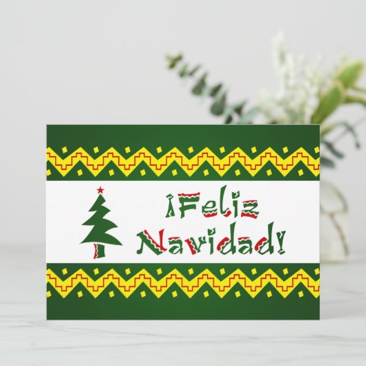 Feliz Navidad arriba Einladung (Stehend Vorderseite)