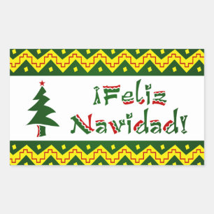 Feliz Navidad arriba Rechteckiger Aufkleber