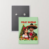 Feliz Navidad Art Button (Vorderseite/Rückseite)