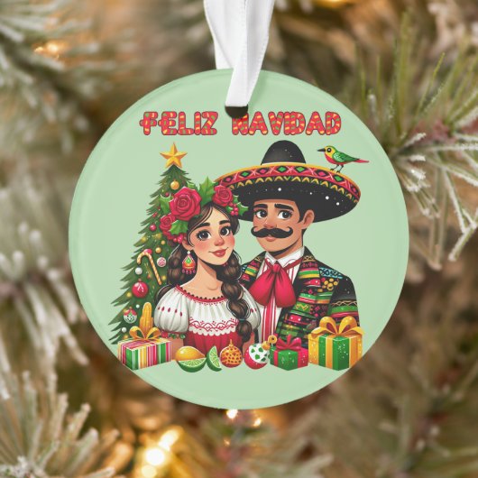 Feliz Navidad Art Ornament (Baum)