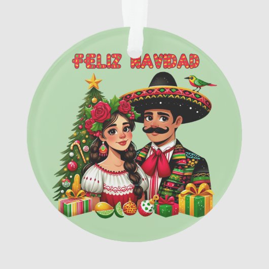 Feliz Navidad Art Ornament (Rückseite)