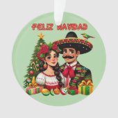 Feliz Navidad Art Ornament (Vorderseite)