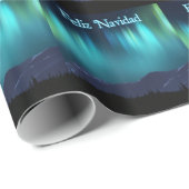 Feliz Navidad - Aurora Borealis Geschenkpapier (Rolleneckpunkt)