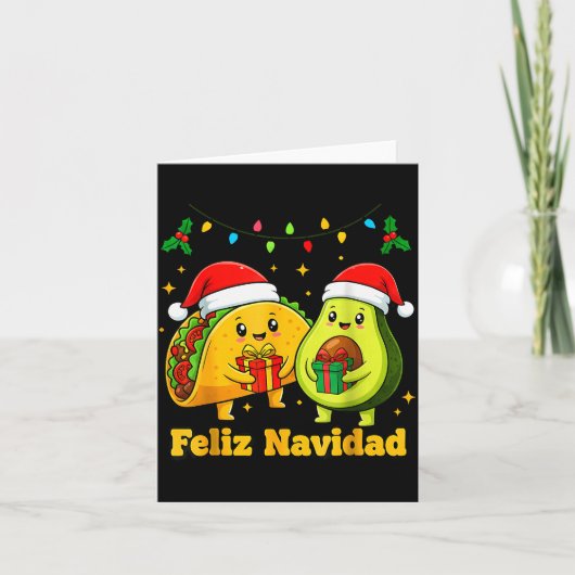 Feliz Navidad Avocado Tacos Mexican Xmas Family Ma Karte (Vorderseite)