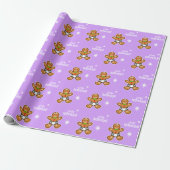 ¡Feliz Navidad! Baby Gingerbrot auf Lavender Geschenkpapier (Ungerollt)