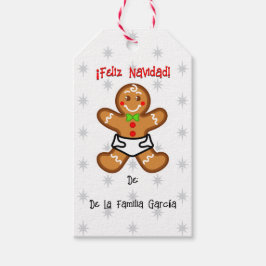 ¡Feliz Navidad! Baby Gingerbrot / White-Red Geschenkanhänger