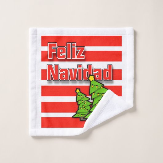 Feliz Navidad Badhandtuch Set (Waschlappen)