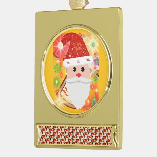 Feliz Navidad Banner-Ornament Gold (Links)