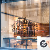 Feliz Navidad begrüßt Kunden Fensteraufkleber (Café-Fenster)