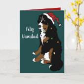 Feliz Navidad Bernese Mountain Dog Card Karte (Gelbe Blume)