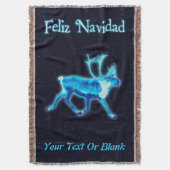 Feliz Navidad - Blaue Karibik (Reindeer) Decke (Vorderseite Vertikal)