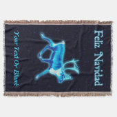 Feliz Navidad - Blaue Karibik (Reindeer) Decke (Vorderseite)