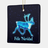 Feliz Navidad - Blaue Karibik (Reindeer) Keramikornament (Links)