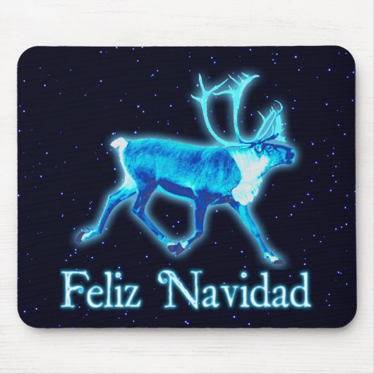 Feliz Navidad - Blaue Karibik (Reindeer) Mousepad (Vorne)
