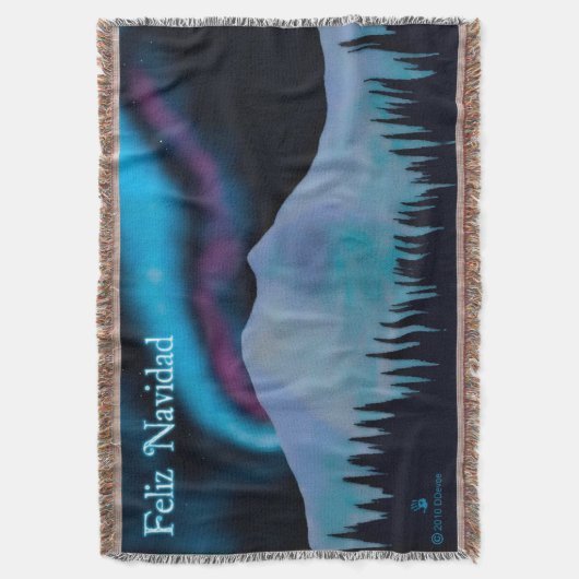 Feliz Navidad - Blue Aurora Decke (Vorderseite Vertikal)