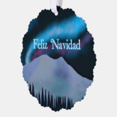 Feliz Navidad - Blue Aurora Ornament Karte (Links)
