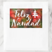 Feliz Navidad (Bokeh-Leuchten) Rechteckiger Aufkleber (Tasche)