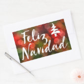 Feliz Navidad (Bokeh-Leuchten) Rechteckiger Aufkleber (Umschlag)