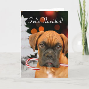Feliz Navidad Boxer Dog Grußkarte Feiertagskarte