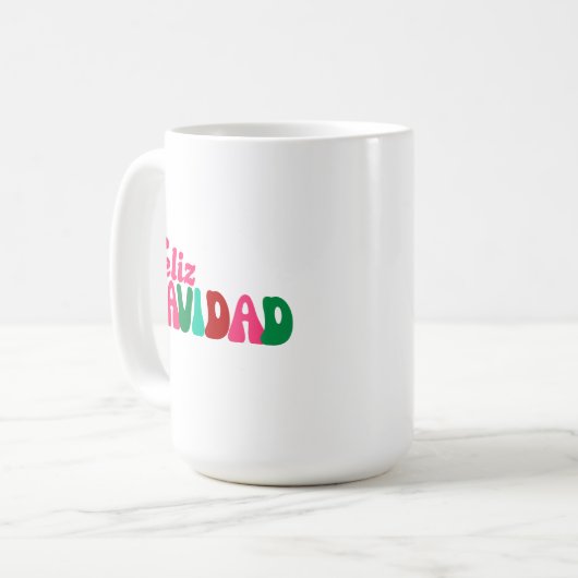 Feliz Navidad - Bright Maximalist Kaffeetasse (Vorderseite Links)