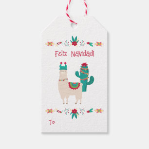 Feliz Navidad Bright und der festliche Llama Weihn Geschenkanhänger