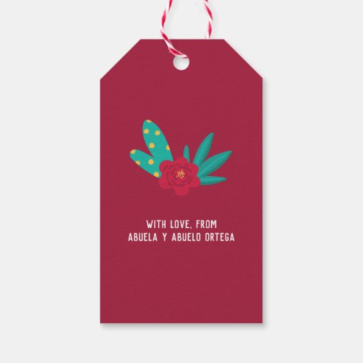 Feliz Navidad Bright und der festliche Llama Weihn Geschenkanhänger (Rückseite)