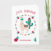 Feliz Navidad Bright und der festliche Llama Weihn Karte (Vorderseite)