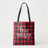 Feliz Navidad Buffalo Kariert Tasche (Vorderseite)