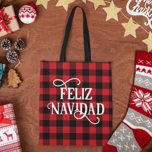 Feliz Navidad Buffalo Kariert Tasche