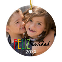 Feliz Navidad bunte Foto-Weihnachtsverzierung