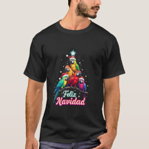 Feliz Navidad Bunter Papagei Weihnachtsbaum Santa T-Shirt