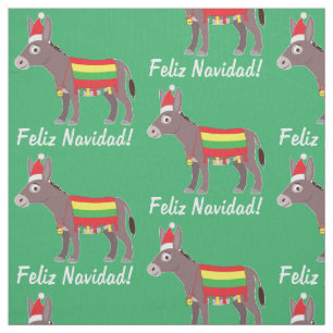 Feliz Navidad! Burro oben gekleidet für die Stoff