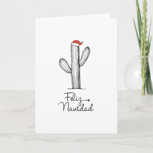 Feliz Navidad Cactus Christmas Card Karte (Vorderseite)
