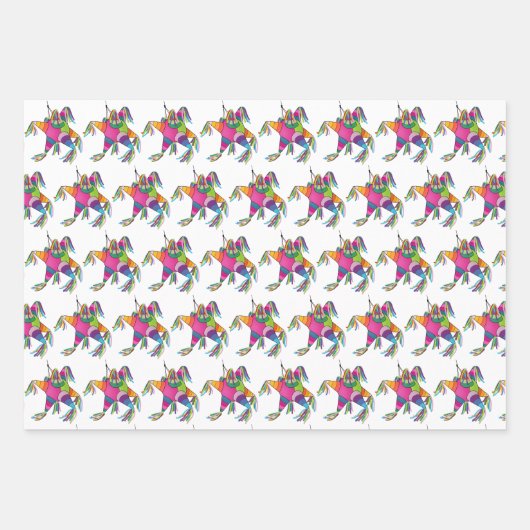 Feliz Navidad Cactus, Tamale & Piñata Geschenkpapier Set (Vorderseite)