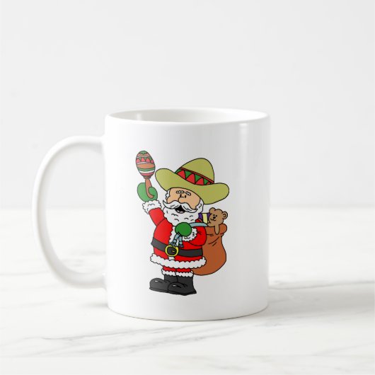 Feliz Navidad Cartoon Santa Merry Weihnachten Kaffeetasse (Links)