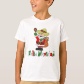 Feliz Navidad Cartoon Santa Sombrero Maracas T-Shirt (Vorderseite)