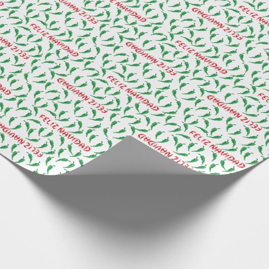 Feliz Navidad Chile Pepper Pattern Geschenkpapier (Ecke)