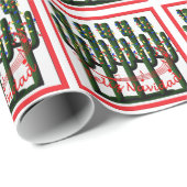Feliz Navidad Christmas Cactus Tree Gift Wrap Geschenkpapier (Rolleneckpunkt)