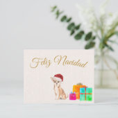 Feliz Navidad Christmas Chihuahua Dog Merry Bright Postkarte (Stehend Vorderseite)