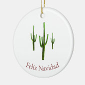 Feliz Navidad Christmas Desert Cactus Keramik Ornament (Links)