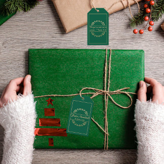 Feliz Navidad Christmas Golden White Isaiah 9:6 Geschenkanhänger