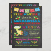 Feliz Navidad Christmas Mistletoe und Margaritas Einladung (Vorne/Hinten)